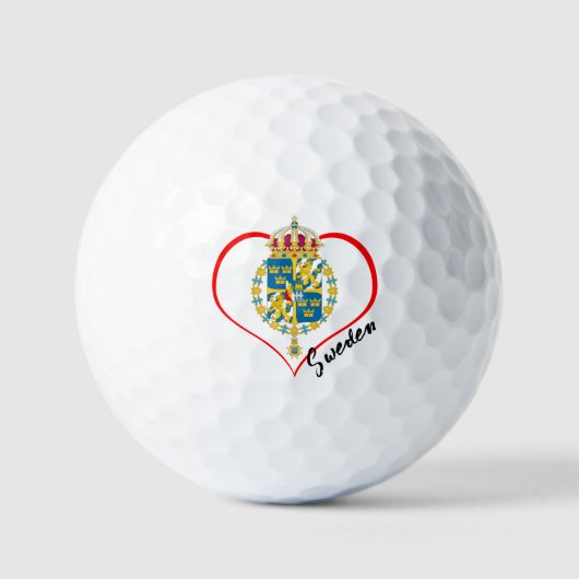 Liebe Schweden Golf Balls, schwedische Flagge, Her Golfball (Vorderseite)