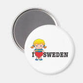 Liebe Schweden Magnet (Vorderseite/Rückseite)