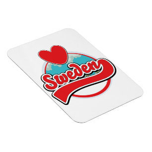 Liebe Schweden Vintage Style Logo Magnet