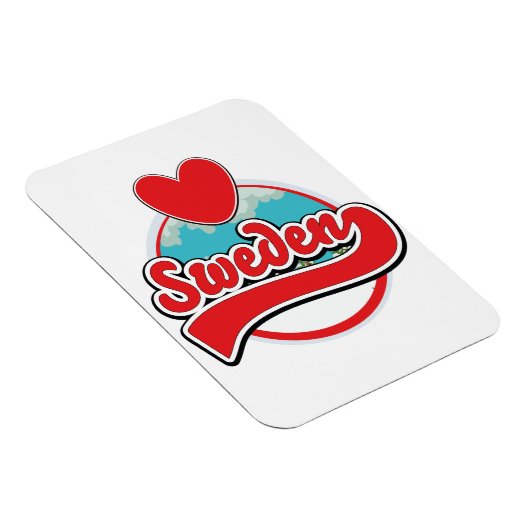 Liebe Schweden Vintages Logo Magnet (Rechte Seite)