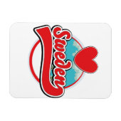 Liebe Schweden Vintages Logo Magnet (Horizontal)