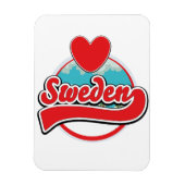 Liebe Schweden Vintages Logo Magnet (Vertikal)