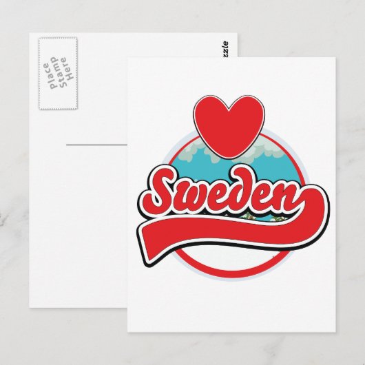 Liebe Schweden Vintages Logo Postkarte (Vorne/Hinten)