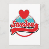 Liebe Schweden Vintages Logo Postkarte (Vorderseite)