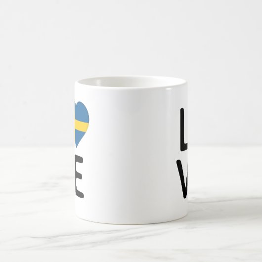 Liebe - Schwedenflagge Kaffeetasse (Mittel)