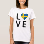 Liebe - Schwedenflagge T-Shirt (Vorderseite)