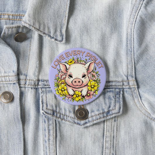 Liebe Schweine in Blume Button (Beispiel)