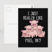 Liebe Schweinegeschenk Frauen Schweinegeschenke Ni Postkarte (Vorne/Hinten)