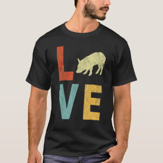 Liebe Schweinekonzept Retro T-Shirt