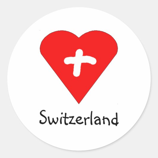 Liebe Schweiz - Schweizer Herzsticker Runder Aufkleber (Vorderseite)