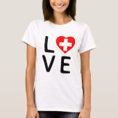 Liebe - Schweizer Flagge T-Shirt (Vorderseite)