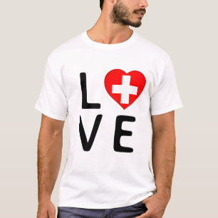 Liebe - Schweizer Flagge T-Shirt
