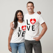Liebe - Schweizer Flagge T-Shirt (Unisex)