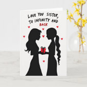Liebe Schwester Infinity Karte (Gelbe Blume)