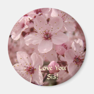 Liebe Schwester! Magnetgeschenke Rosa Blüten Blume Magnet