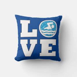 LIEBE Schwimmen Niedlich Baden oder Schwimmerteam  Kissen