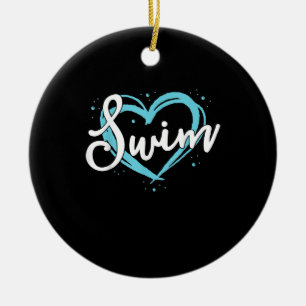Liebe Schwimmen Schwimmerteam Herzlich Willkommen Keramik Ornament