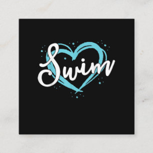 Liebe Schwimmen Schwimmerteam Herzlich Willkommen Quadratische Visitenkarte