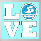 Liebe Schwimmen und Tauchen Anpassbar Poster (Vorne)
