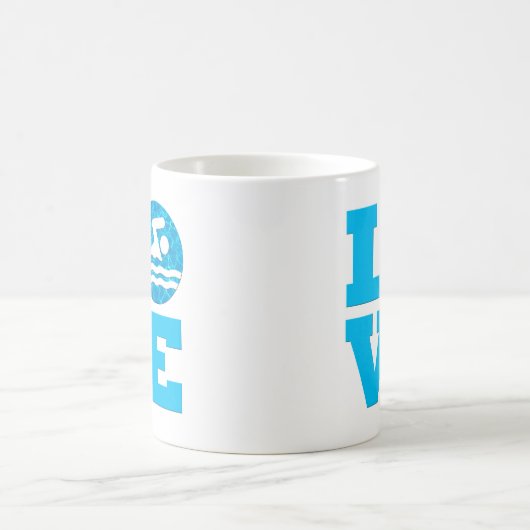 Liebe Schwimmen und Tauchen Baden oder Coach Kaffeetasse (Mittel)