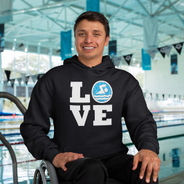 Liebe Schwimmen und Tauchen Baden und Coaches Hoodie