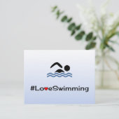 Liebe Schwimmpiktogramm blass Postkarte (Stehend Vorderseite)
