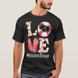 Liebe Schwimmschwimmen Flip Flops Preschool Lehrer T-Shirt