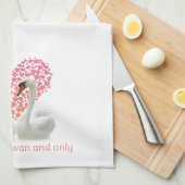 Liebe schwingt mit rosa Herzen Geschirrtuch (Viertel Falte)