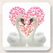 Liebe schwingt mit rosa Herzen Getränkeuntersetzer (Vorderseite)