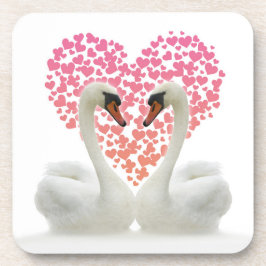 Liebe schwingt mit rosa Herzen Getränkeuntersetzer