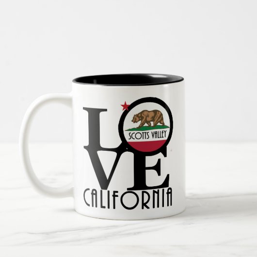 LIEBE Scotts Valley California 11oz Zweifarbige Tasse (Links)