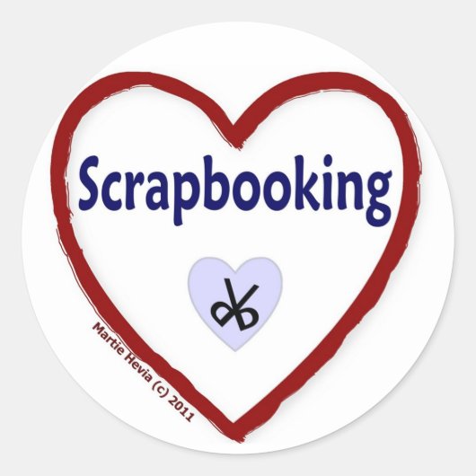 Liebe Scrapbooking Runder Aufkleber (Vorderseite)