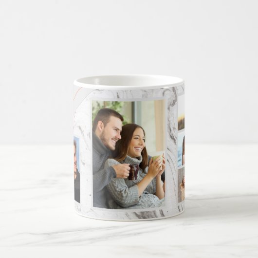 Liebe Script - 5 Fotomaterial auf grauweißem Marmo Kaffeetasse (Mittel)