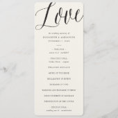 Liebe Script Calligraphy Geometric Classic Wedding Programm (Vorderseite)