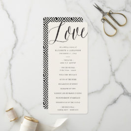 Liebe Script Calligraphy Geometric Classic Wedding Programm