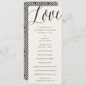 Liebe Script Calligraphy Geometric Classic Wedding Programm (Vorne/Hinten)