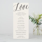 Liebe Script Calligraphy Geometric Classic Wedding Programm (Stehend Vorderseite)
