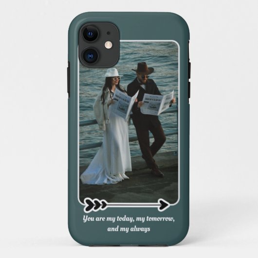 Liebe Script Couple Foto iPhone Case (Rückseite)