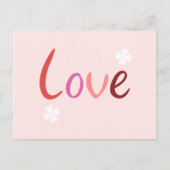 Liebe Script Design Pinks Reds & White Postkarte (Vorderseite)