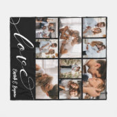 Liebe Script-FotoCollage Fleecedecke (Vorderseite (Horizontal))