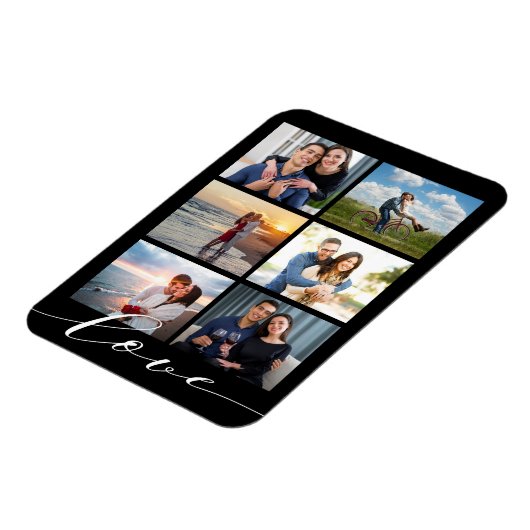 Liebe Script-FotoCollage Magnet (Linke Seite)