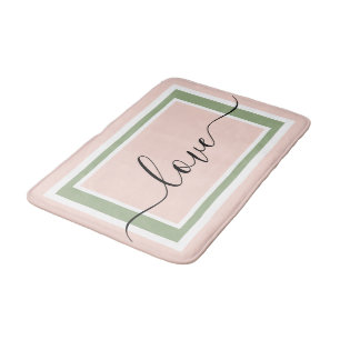 Liebe Script Geometrie Rosa Grün Badematte