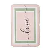 Liebe Script Geometrie Rosa Grün Badematte (Vorderseite Vertikal)