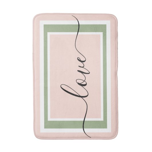Liebe Script Geometrie Rosa Grün Badematte (Vorderseite Vertikal)