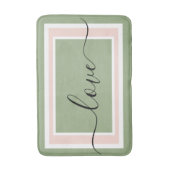 Liebe Script geometrisch grün und rosa Badematte (Vorderseite Vertikal)