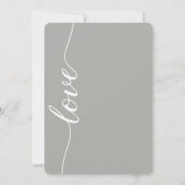 Liebe Script Gray Minimalistisch Christliche Hochz Einladung (Rückseite)