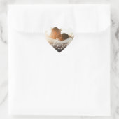 Liebe Script Heart Newlywed Custom Foto Herz-Aufkleber (Tasche)