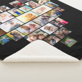 Liebe Script Heart Shaped Foto Collage Black Sherpadecke (3/4)