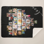 Liebe Script Heart Shaped Foto Collage Black Sherpadecke (Vorderseite (Horizontal))