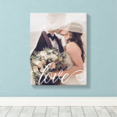 Liebe Script-Hochzeiten-Leinwand Leinwanddruck (Insitu (Holzboden))